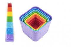 Teddies Kubus piramidna sestavljanka iz plastike kvadratne barve 12m+