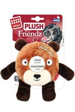 GiGwi Igrača pes Plush Friendz medvedek z gumijastim obročem