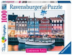 Ravensburger Puzzle167395 Skandinavija Kópenhágen, Danska, 1000 kosov