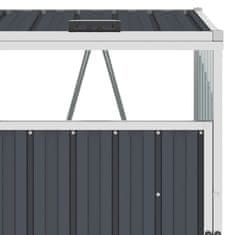 Vidaxl Lopa za štiri smetnjake antracitna 286x81x121 cm jeklo