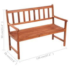 Vidaxl Vrtna klop z blazino 120 cm trden akacijev les