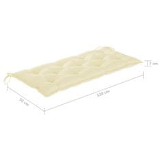 Vidaxl Vrtna klop za 2 osebi z blazino 120 cm siv evkaliptusov les