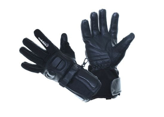 Cappa Racing Motoristične rokavice WINTER MAX, usnje/tekstil, dolge, črne