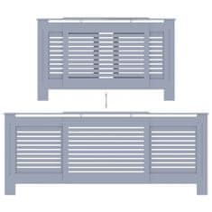 Greatstore Pokrov za radiator MDF siv 205 cm