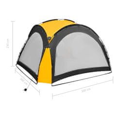 shumee Vrtni šotor z LED lučmi in 4 stranicami 3,6x3,6x2,3 m rumen