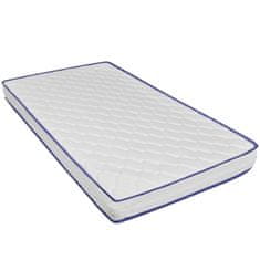 Vidaxl Postelja z vzmetnico iz sp. pene belo umetno usnje 90x200 cm