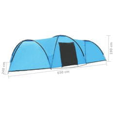 Vidaxl Šotor za kampiranje iglu 650x240x190 cm za 8 oseb moder