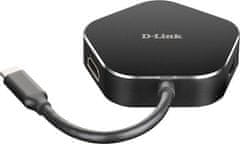 D-Link 4-v-1 razdelilnik USB-C HDMI in napajanje