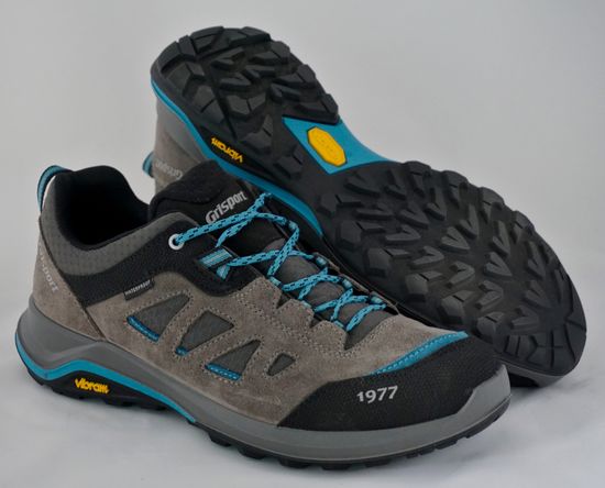 Grisport 14305 nizki treking čevlji, sivi/modri s sivimi trikotniki