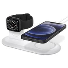 Spigen Magfit Duo držalo za Apple Watch in iPhone, bela