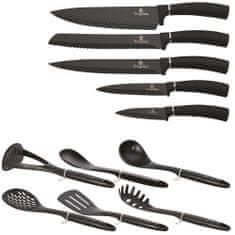 komplet nožev in kuhinjskih pripomočkov v stojalu Royal Black Collection, 12 kosov