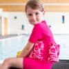 Plavalna obleka za učenje plavanja, Pink Hibiscus, za 1-2 leti