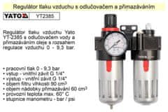 YATO Regulator zračnega tlaka z separatorjem in mazanjem YT-2385