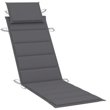 Vidaxl Blazina za ležalnik antracit 186x58x4 cm oxford tkanina