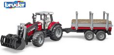 Bruder 2046 Farmer Massey Ferguson traktor z vleko