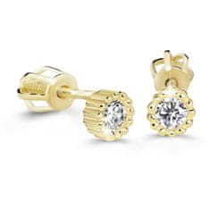 Cutie Diamonds Minimalistični uhani iz rumenega zlata z diamanti DZ60236-30-00-X-1