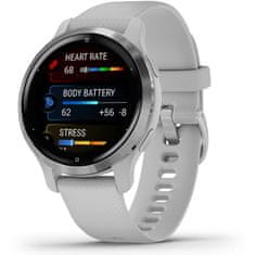 Garmin Venu 2S pametna ura, srebrna (Silver/Mist Gray)