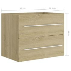 Vidaxl Omarica za umivalnik sonoma hrast 60x38,5x48 cm iverna plošča