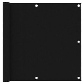 Vidaxl Balkonsko platno črno 90x500 cm oksford blago