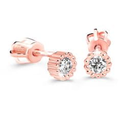 Cutie Diamonds Minimalistični uhani iz roza zlata z diamanti DZ60236-30-00-X-4