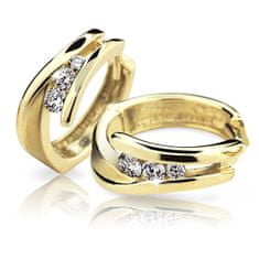 Cutie Diamonds Šarmantni okrogli uhani iz rumenega zlata z diamanti DZ6433-1794-80-00-X-1