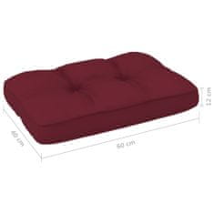 shumee Blazina za kavč iz palet vinsko rdeča 60x40x12 cm