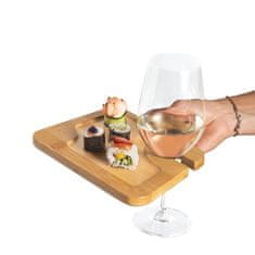 Čisté dřevo CleanWood servirna deska z držalom za kozarec vina