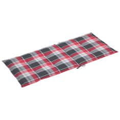 Vidaxl Blazine za vrtne stole 6 kosov rdeče karo 120x50x3 cm blago