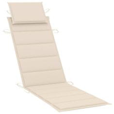 Vidaxl Blazina za ležalnik krem 186x58x4 cm oxford tkanina