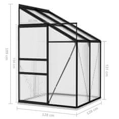Vidaxl Rastlinjak antraciten iz aluminija 2,7 m³