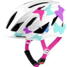 Alpina Sports Pico otroška kolesarska čelada, bela, z metuljčki, 50 - 55