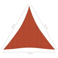 Vidaxl Senčno jadro 160 g/m2 terakota 4,5x4,5x4,5 m HDPE