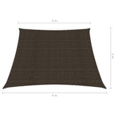 Vidaxl Senčno jadro 160 g/m2 rjavo 3/4x2 m HDPE