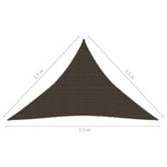 Vidaxl Senčno jadro 160 g/m2 rjavo 2,5x2,5x3,5 m HDPE