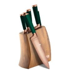 Berlingerhaus Emerald Collection komplet nožev z lesenim stojalom, 7 kosov