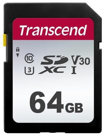 Transcend SDXC pomnilniška kartica 64 GB, 300S, 95/45 MB/s, C10, UHS-I U3, V30