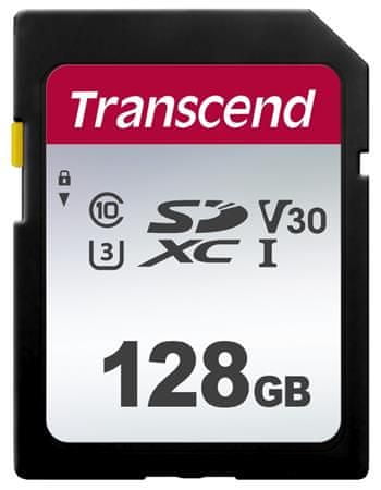 Transcend SDXC pomnilniška kartica 300S, 128 GB, 95/45 MB/s, C10, UHS-I U3, V30