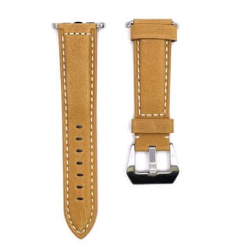 BStrap Leather Lux pašček za Apple Watch 38/40/41mm, silver/brown