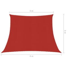 Vidaxl Senčno jadro 160 g/m2 rdeče 3/4x3 m HDPE