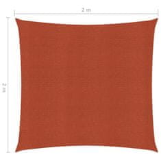 Vidaxl Senčno jadro 160 g/m² terakota 2x2 m HDPE