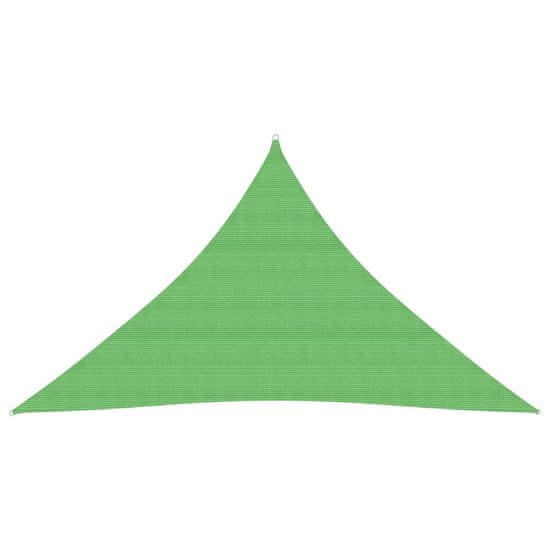 Vidaxl Senčno jadro 160 g/m2 svetlo zeleno 3,5x3,5x4,9 m HDPE