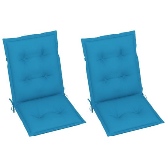 Vidaxl Blazine za vrtne stole 2 kosa modre 100x50x7 cm
