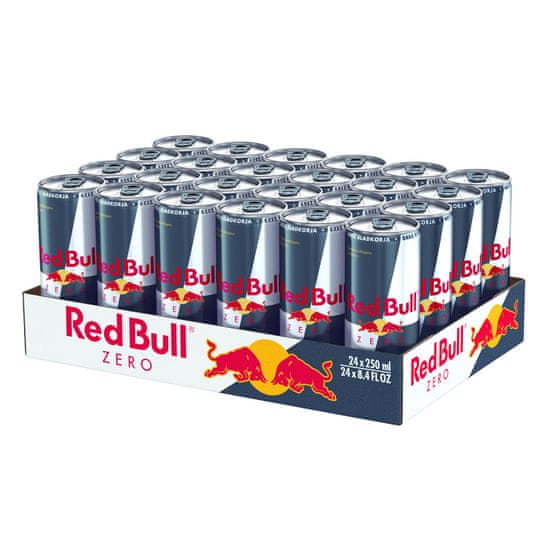 RedBull Zero energijska pijača s tavrinom in kofeinom, brez sladil, karton, 24 x 250 ml