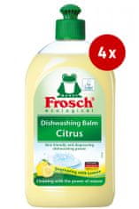 Frosch gel za pomivanje posode, limona, 4 x 500 ml