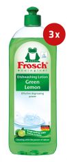 Frosch gel za pomivanje posode Green Lemon, 3 x 750 ml