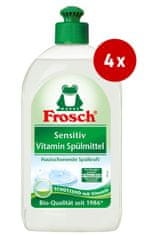 Frosch gel za pomivanje posode Sensitiv Vitamin, 4 x 500 ml