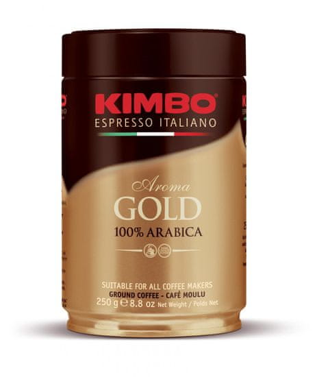 Kimbo Aroma Gold mleta kava, 100 % arabika, pločevinka, 250 g