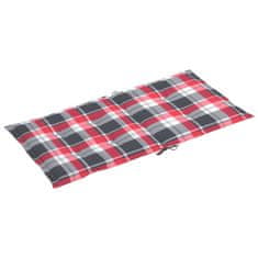 Vidaxl Blazine za vrtne stole 6 kosov rdeče karo 100x50x3 cm oxford