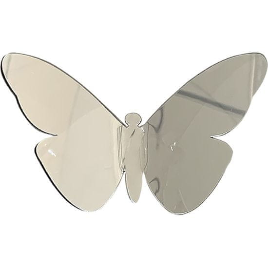 Crearreda stenska dekorativna nalepka, 10 kosov, 3D, srebrni metulji