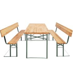 tectake Komplet mize in klopi, 176 cm, s hrbtnimi naslonjali